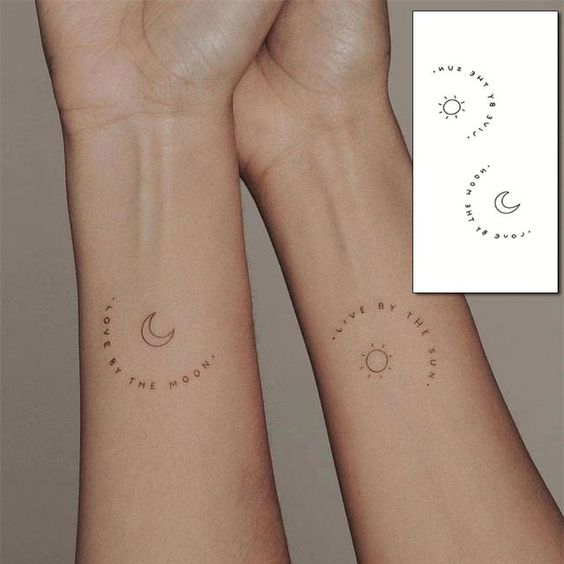 tatuagem sol e lua casal