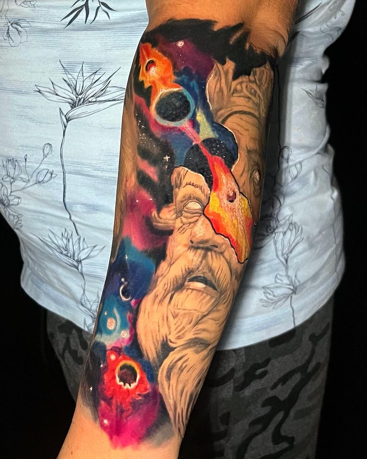 tatuagem pontilhismo universo