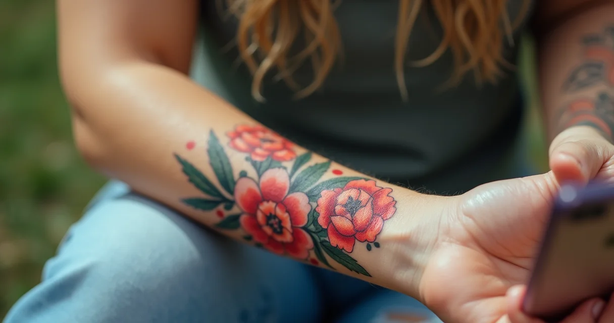tatuagens de flores no braço