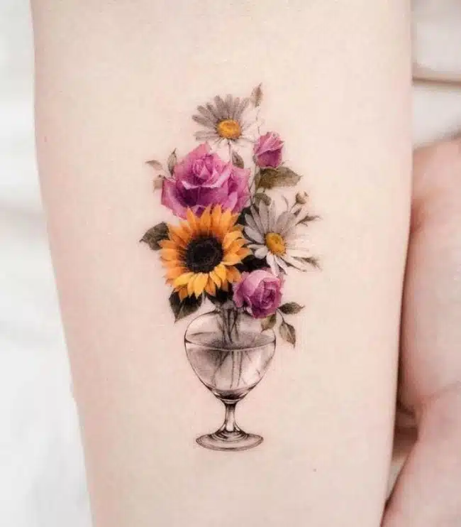 tatuagens de flores no braço
