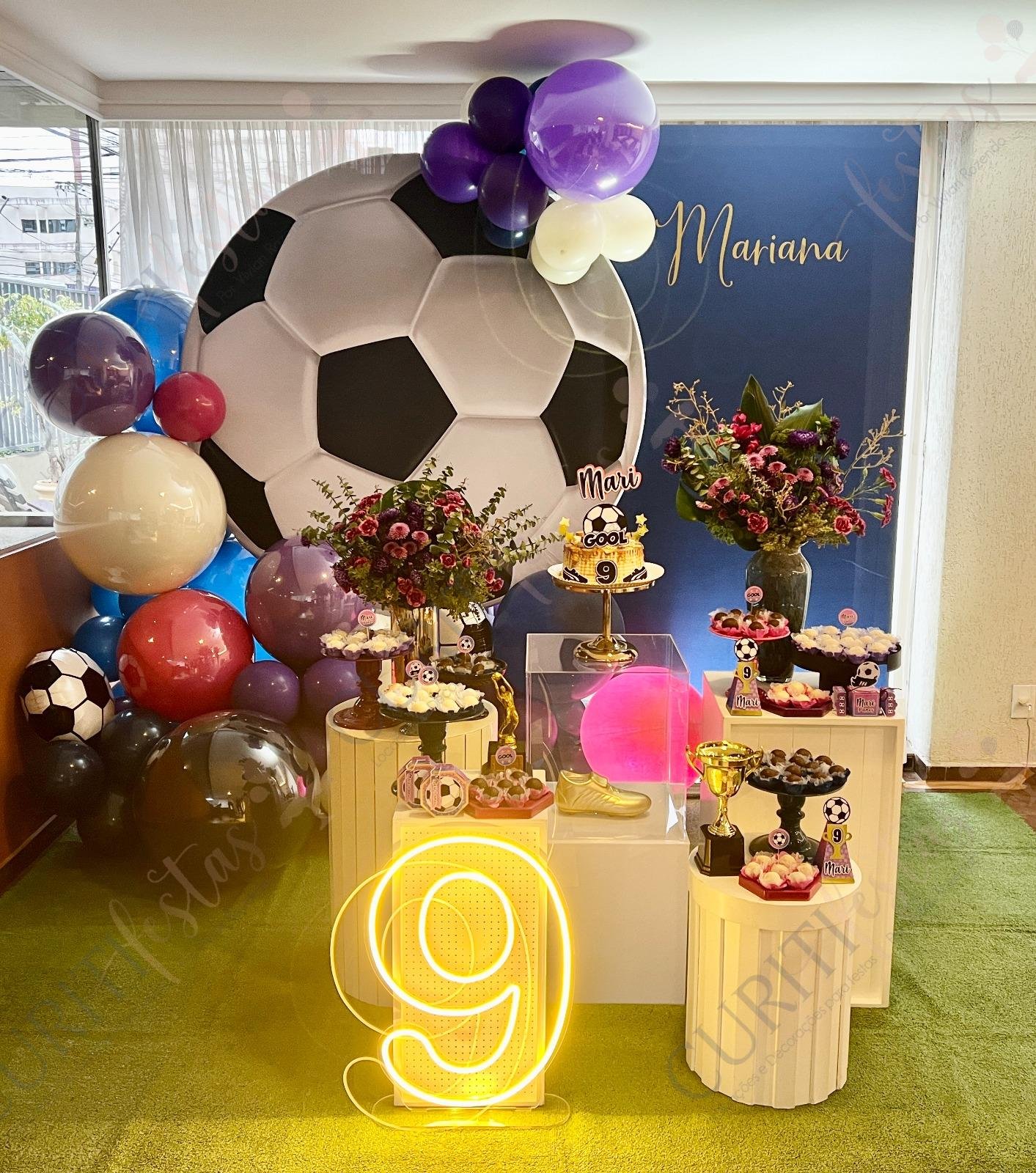 decoração festa futebol simples