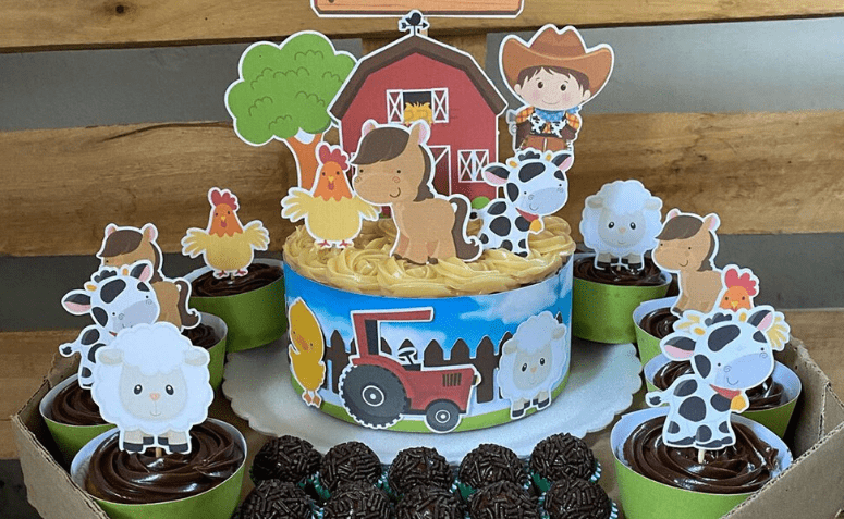 ideias tema fazendinha menino 1 ano