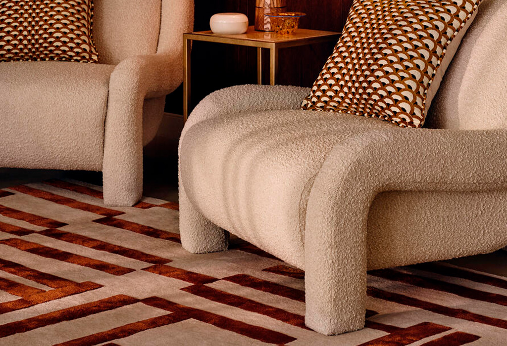 ideias de tapetes modernos para sala de estar