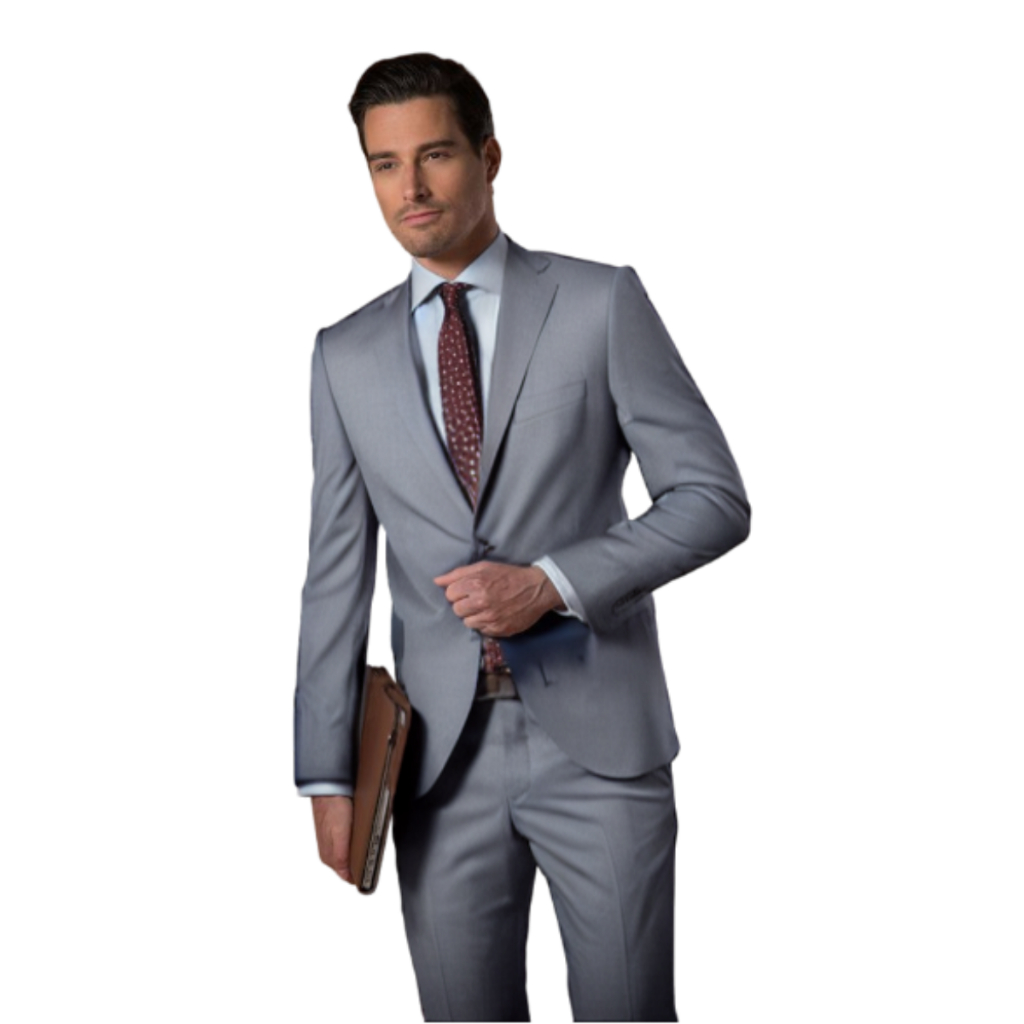 terno cinza claro slim fit