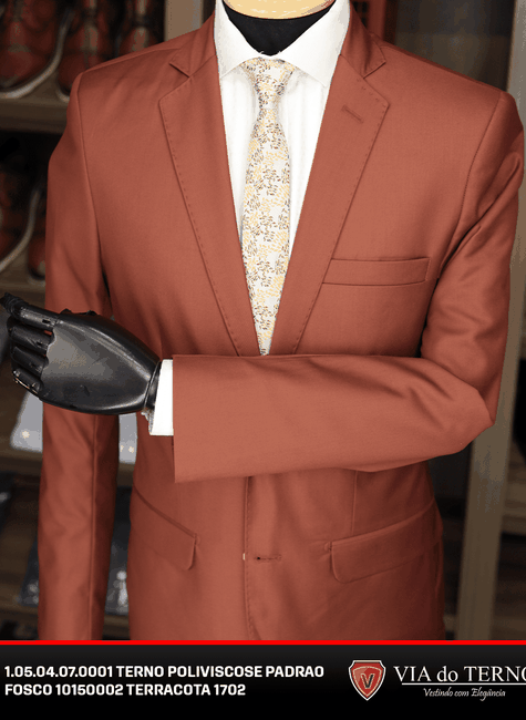 Terno masculino slim fit terracota