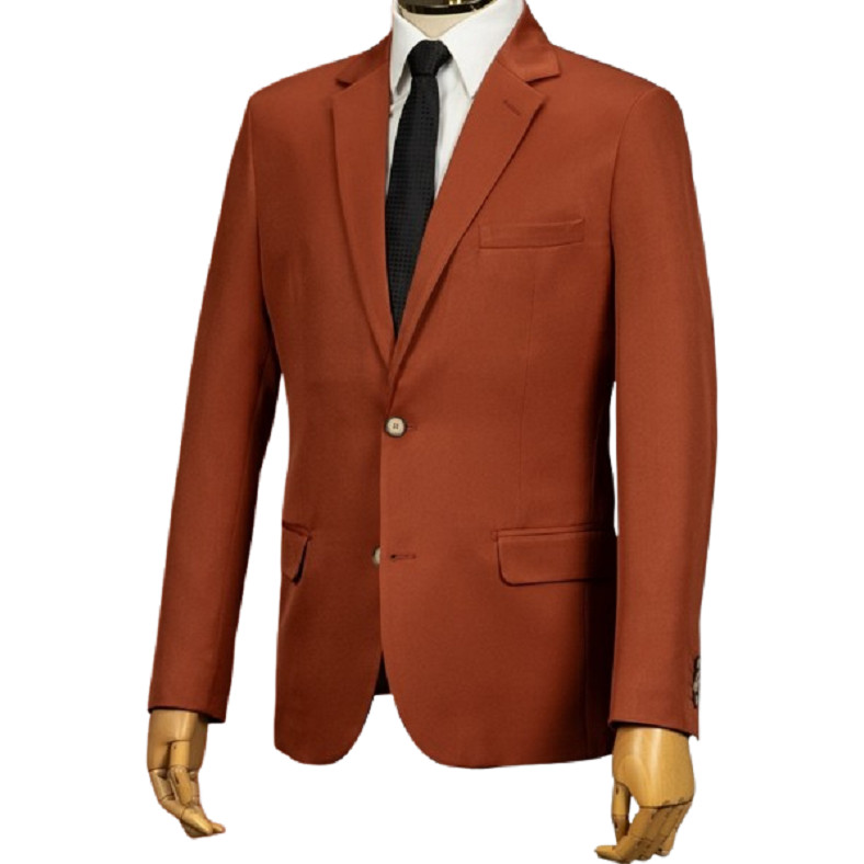 Terno terracota em viscose com linho