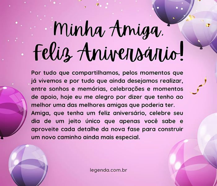 texto de aniversário para melhor amiga