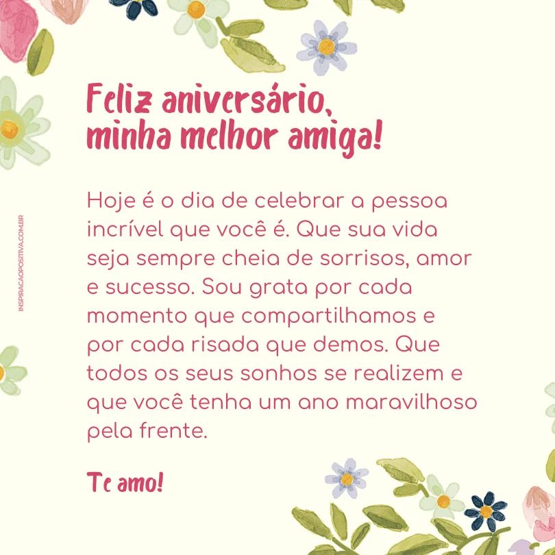 texto de aniversário para melhor amiga