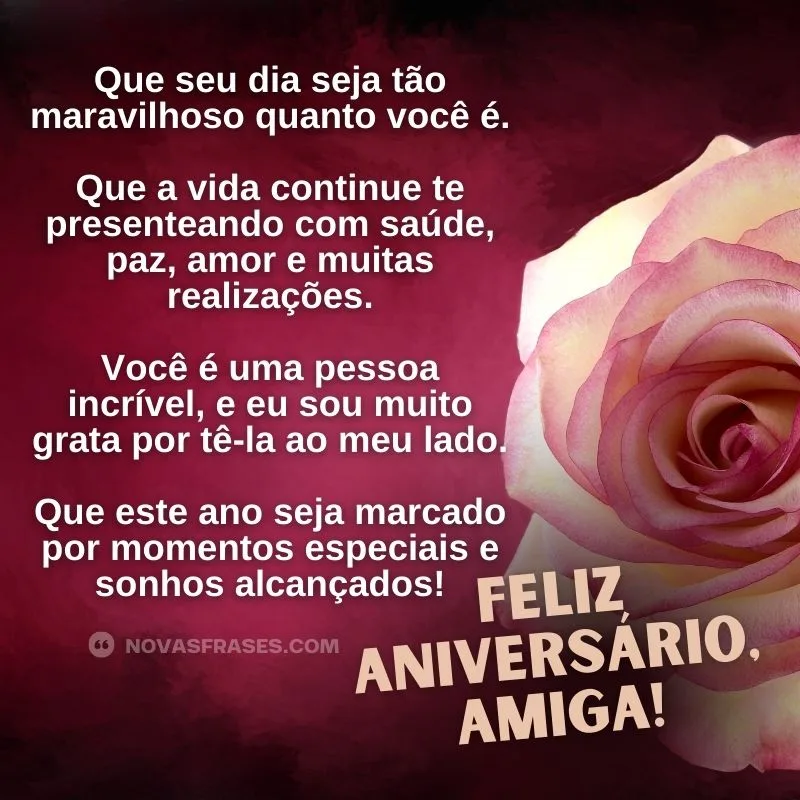 textos curtos e emocionantes para amiga no aniversário