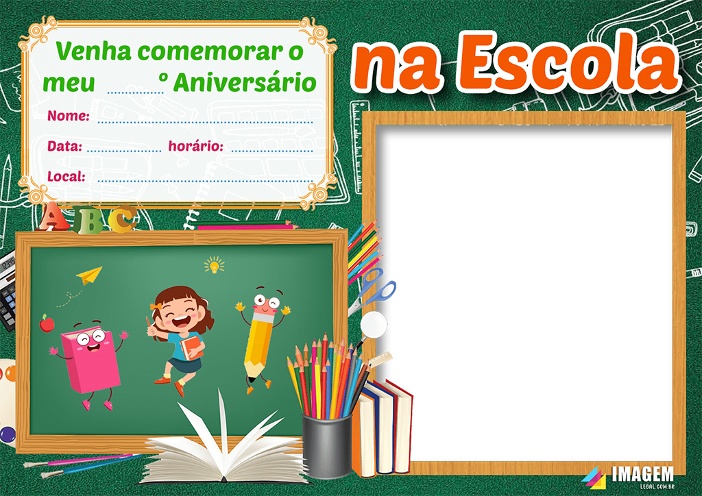 convite de aniversário para amigos da escola