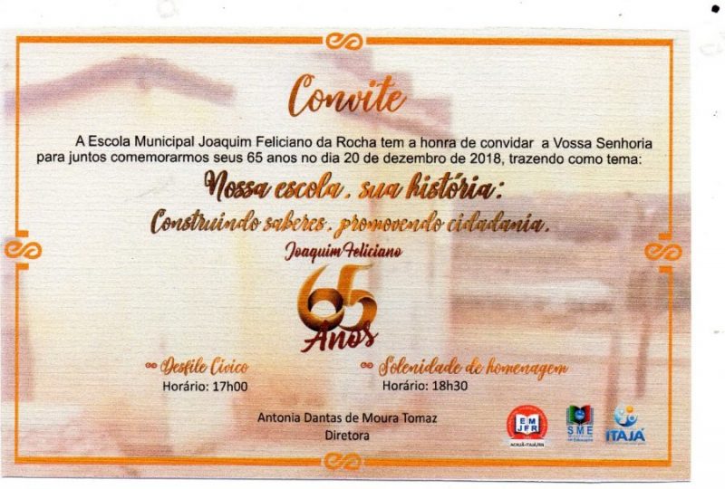 convite de aniversário com tema para escola