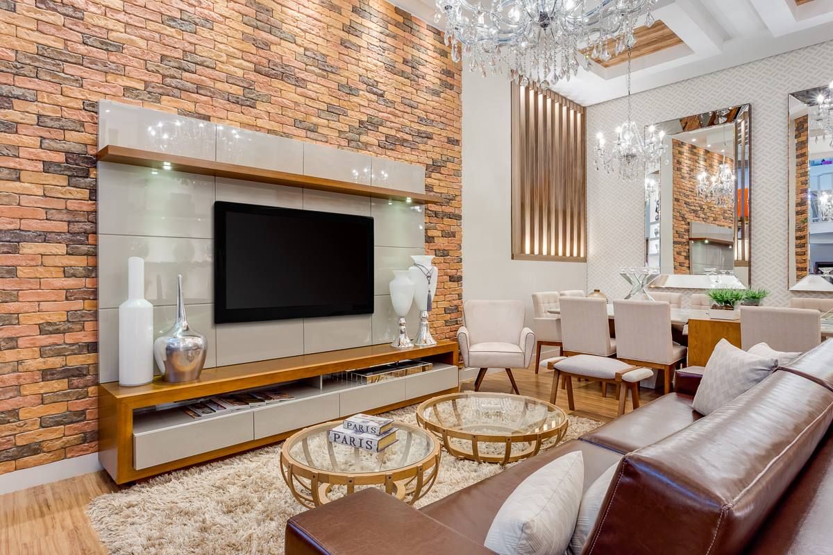 tijolinho natural ou revestimento cerâmico para sala