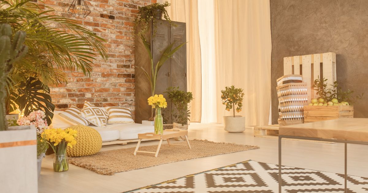 ideias de sala com tijolinho e cerâmica