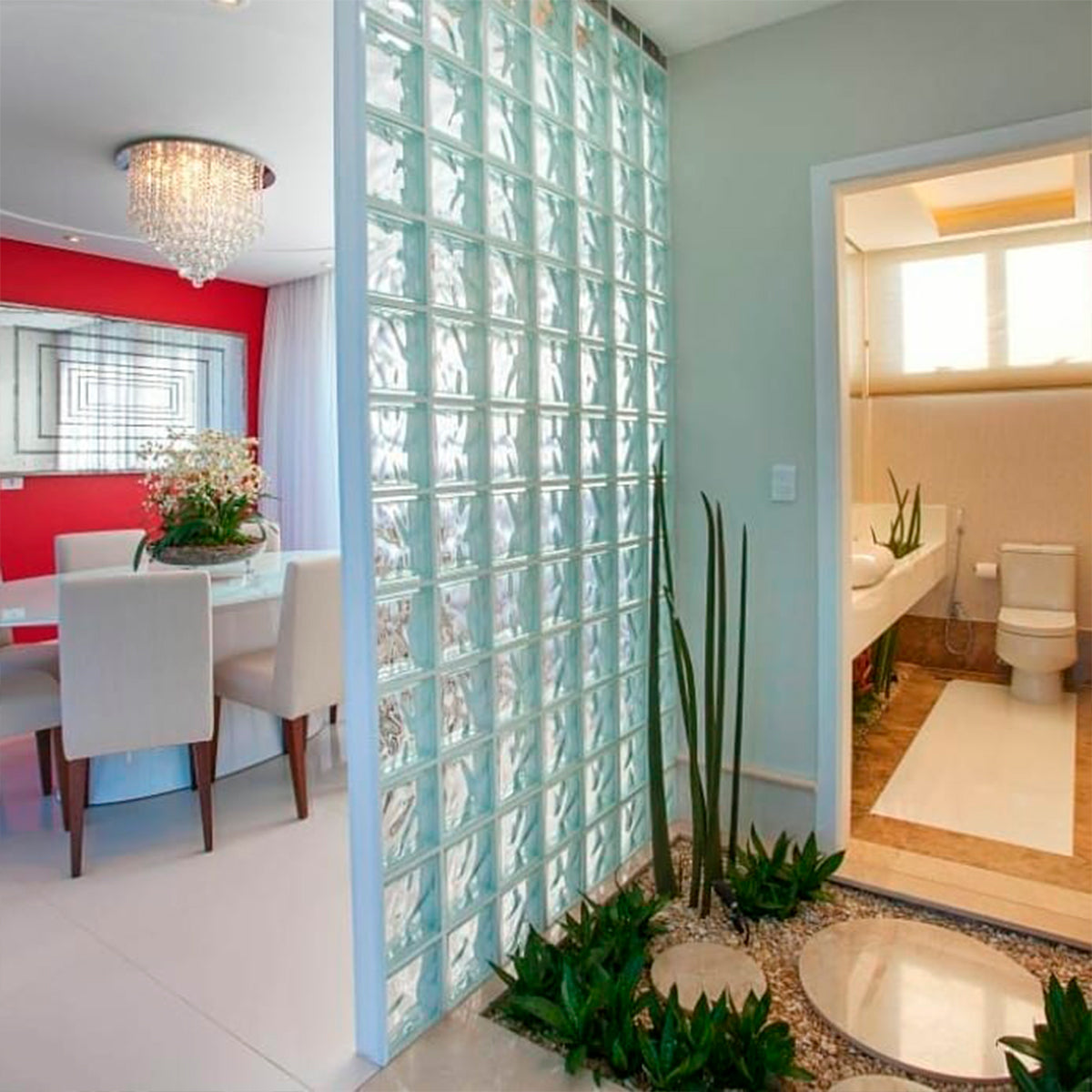 tijolo de vidro banheiro