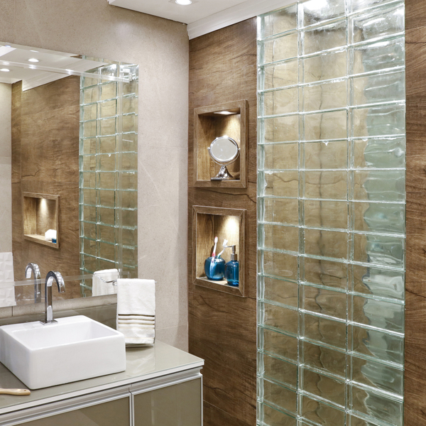 tijolo de vidro banheiro