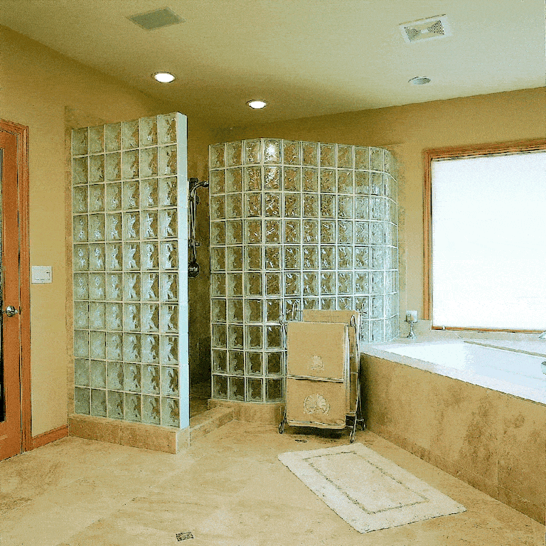 tijolo de vidro banheiro