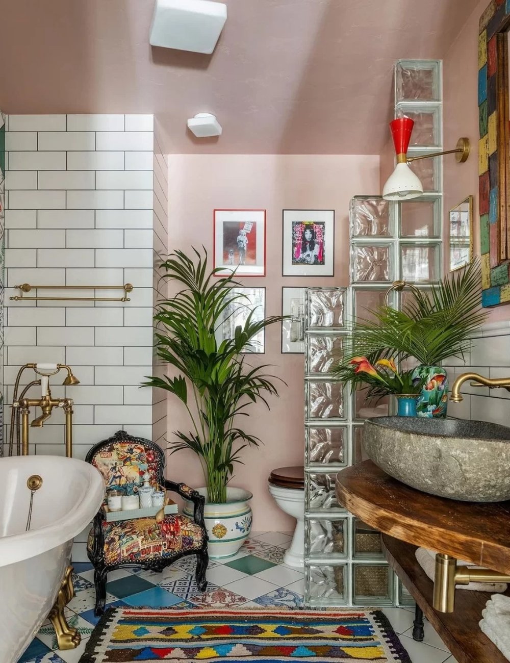 tijolo de vidro banheiro