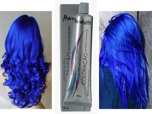 tinta de cabelo azul