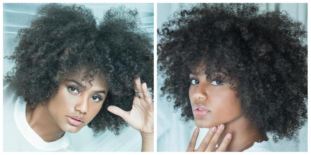 franja curta para cabelo cacheado rosto redondo