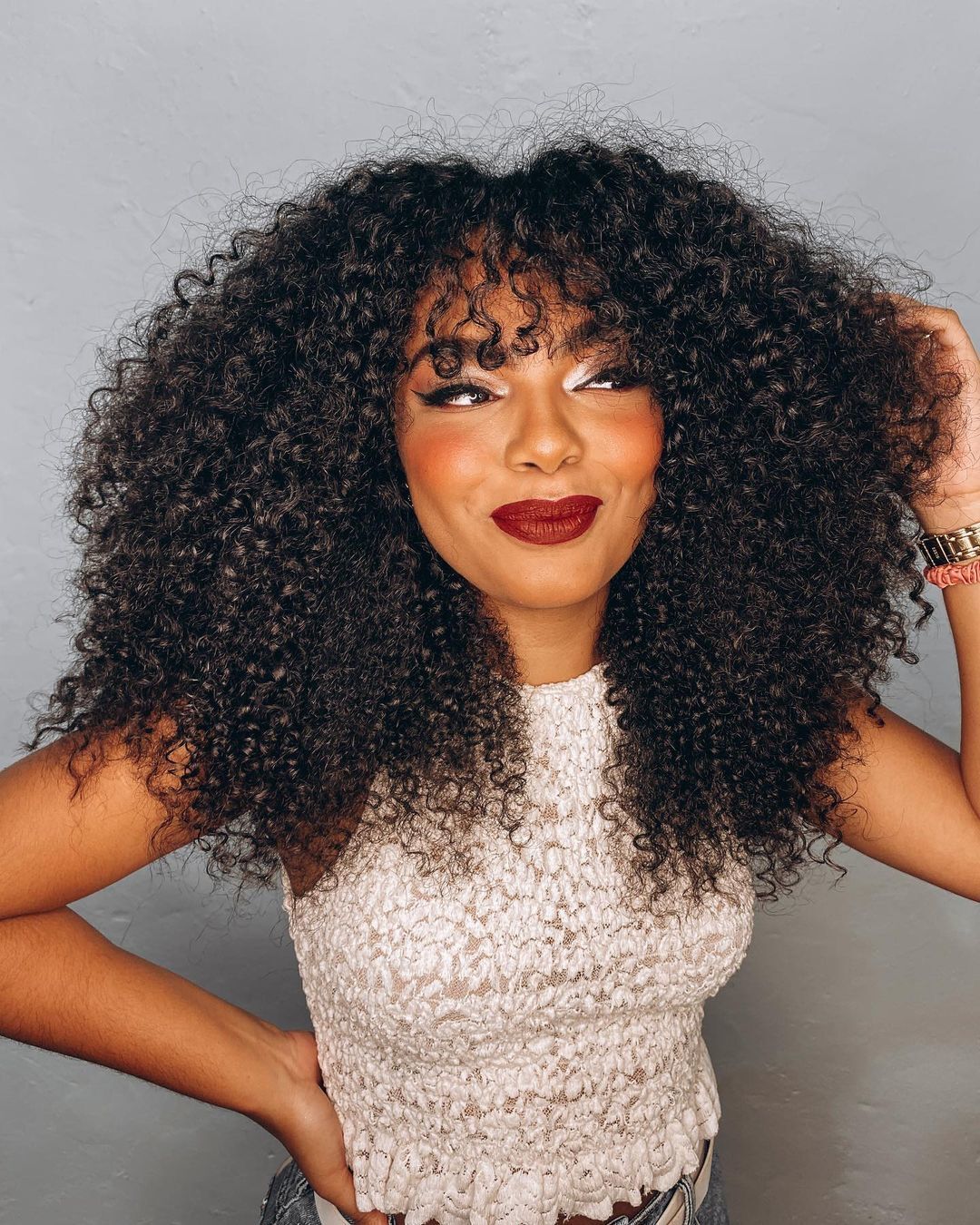 melhores franjas para cabelo cacheado inspiração