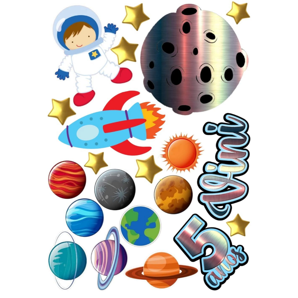 topo de bolo astronauta para imprimir grátis