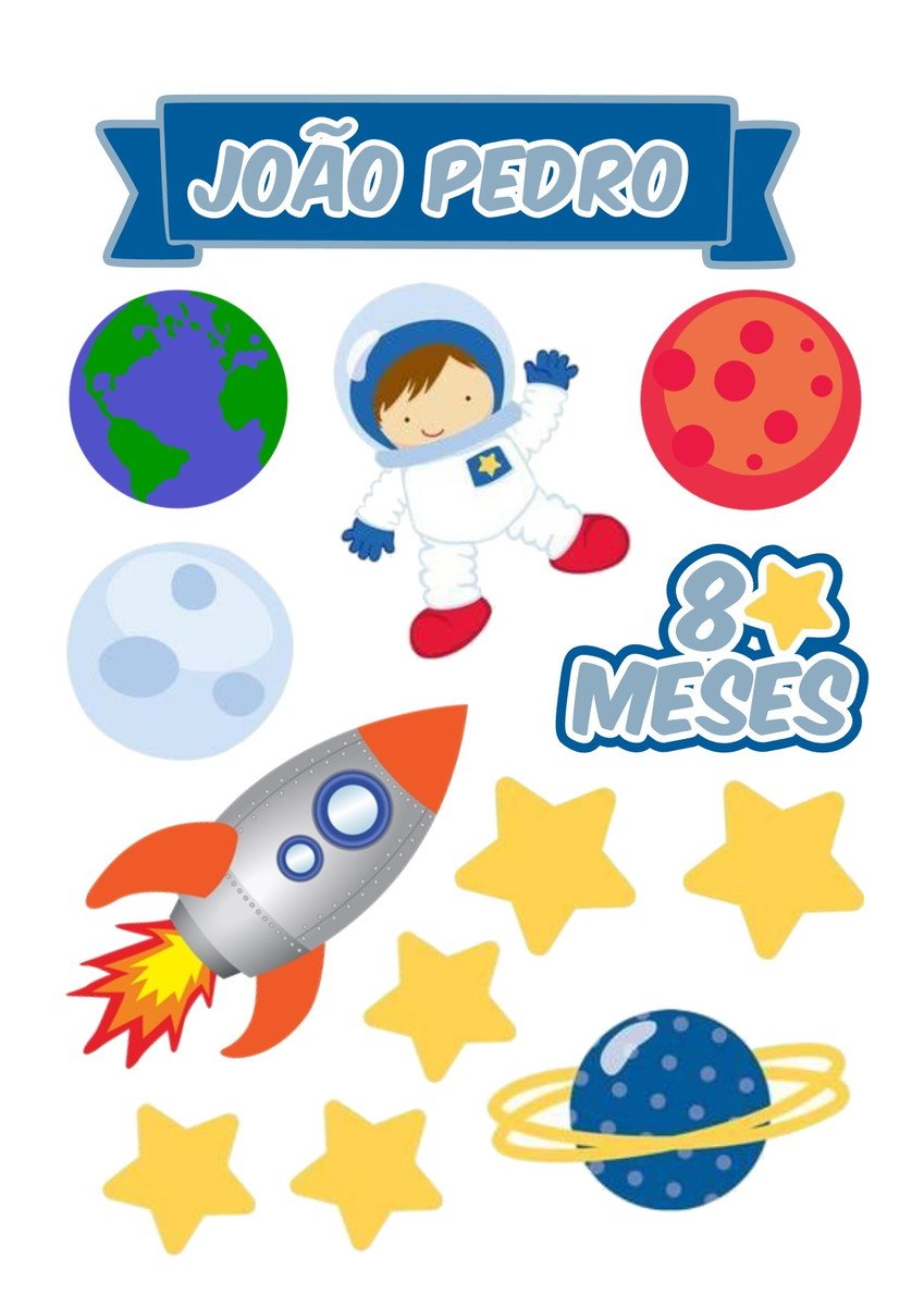 topo de bolo astronauta png