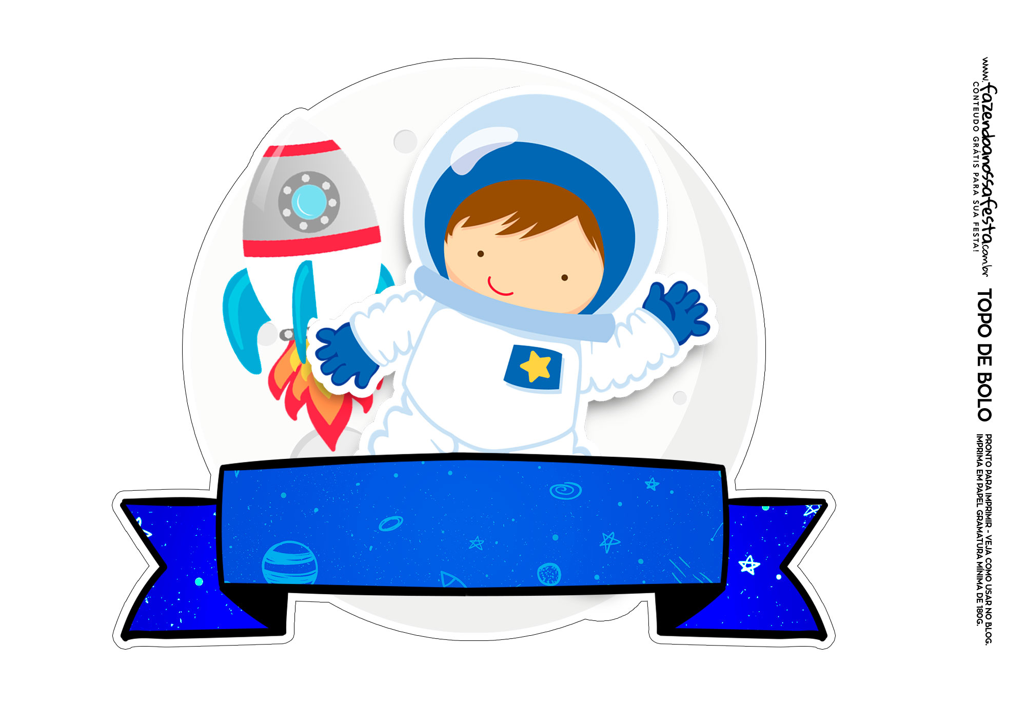 topo de bolo astronauta vetor