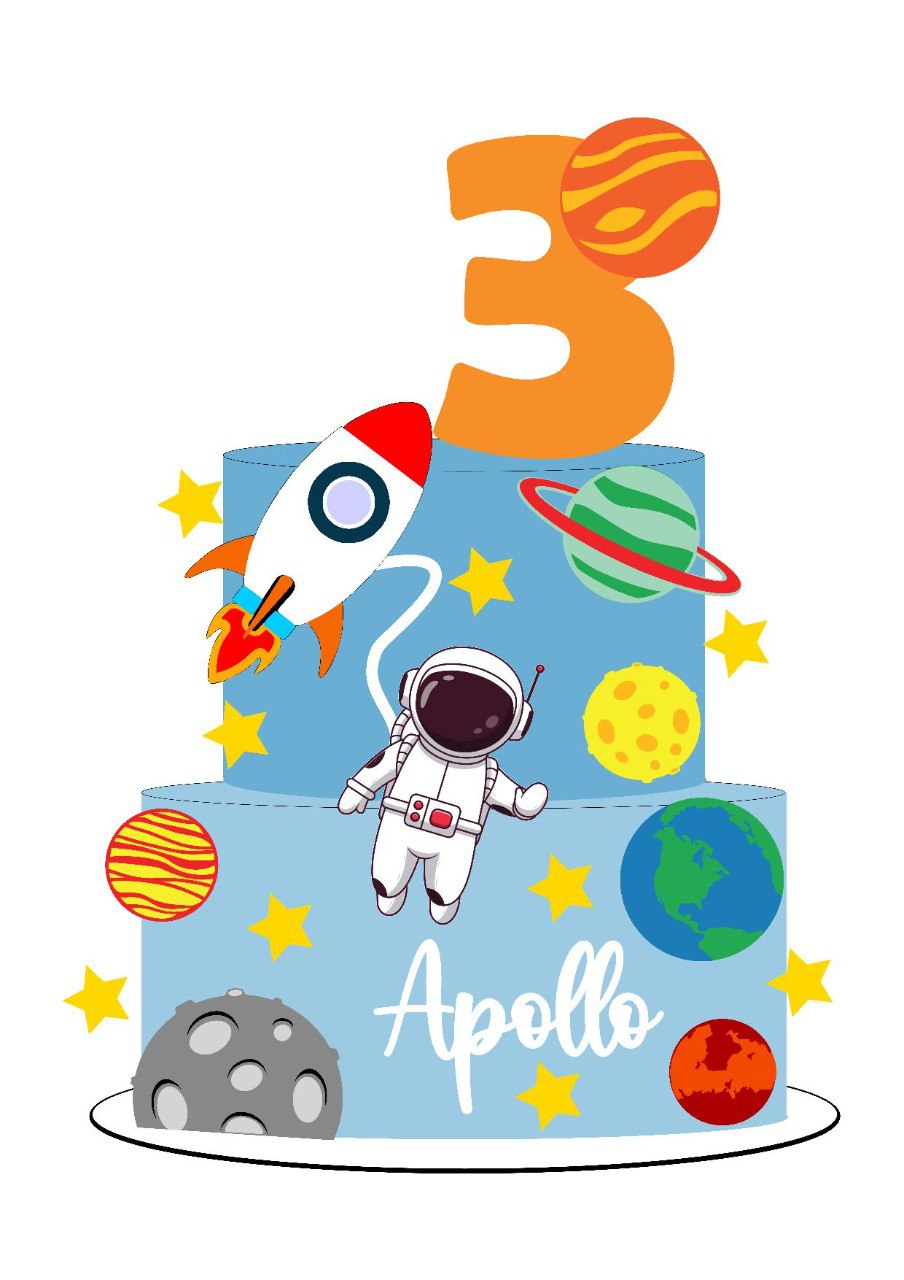 topo de bolo astronauta simples