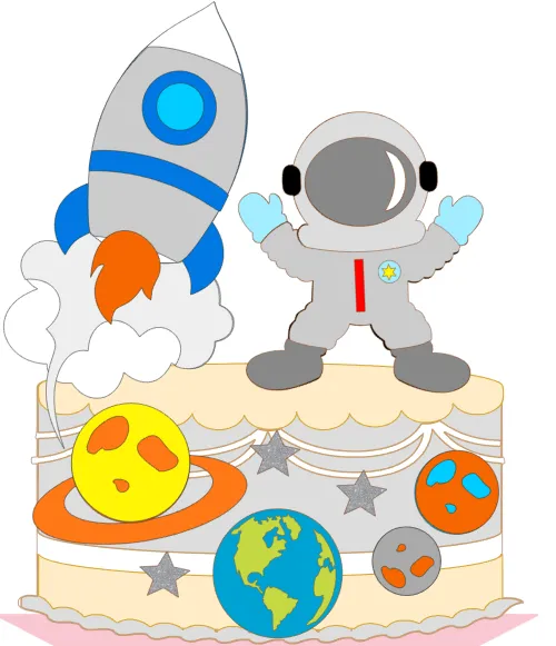 topo de bolo astronauta 3d