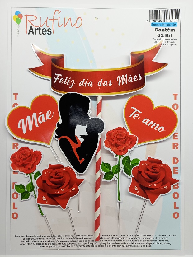 topo de bolo dia das mães criativo