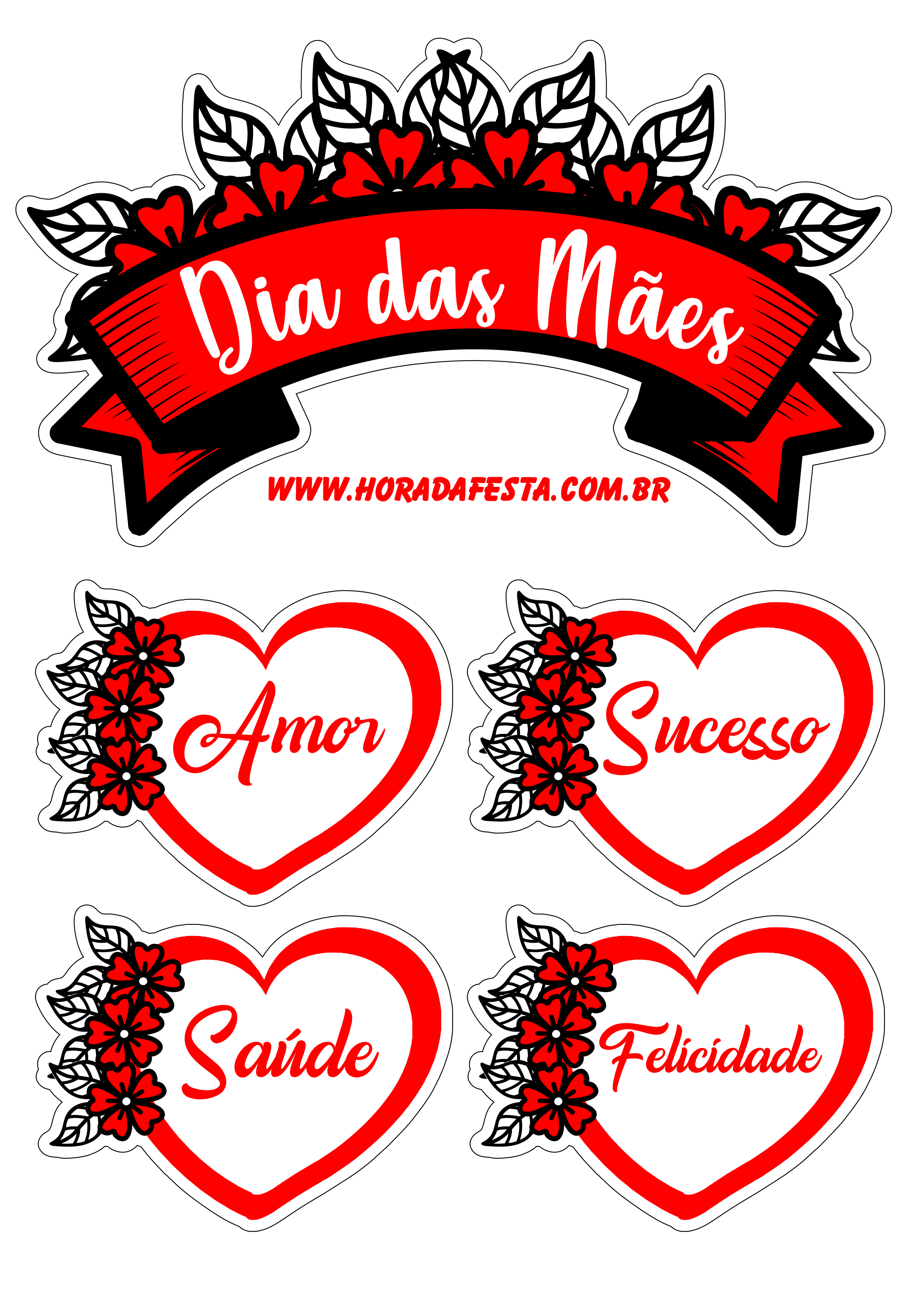 topo de bolo dia das mães para avó