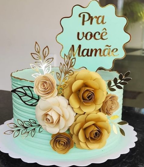 topo de bolo dia das mães pronto