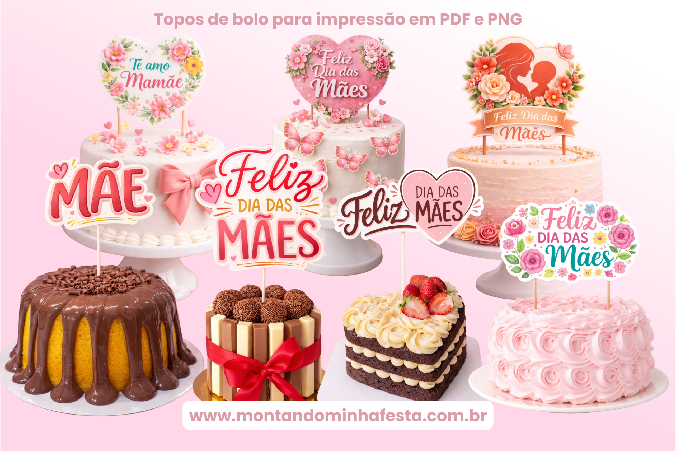 topo de bolo personalizado dia das mães