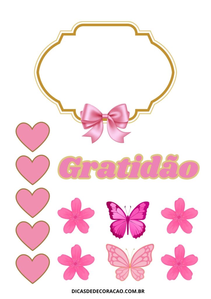 topo de bolo acrílico gratidão