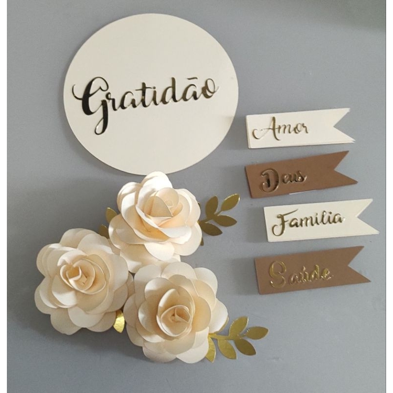 topo de bolo diy gratidão