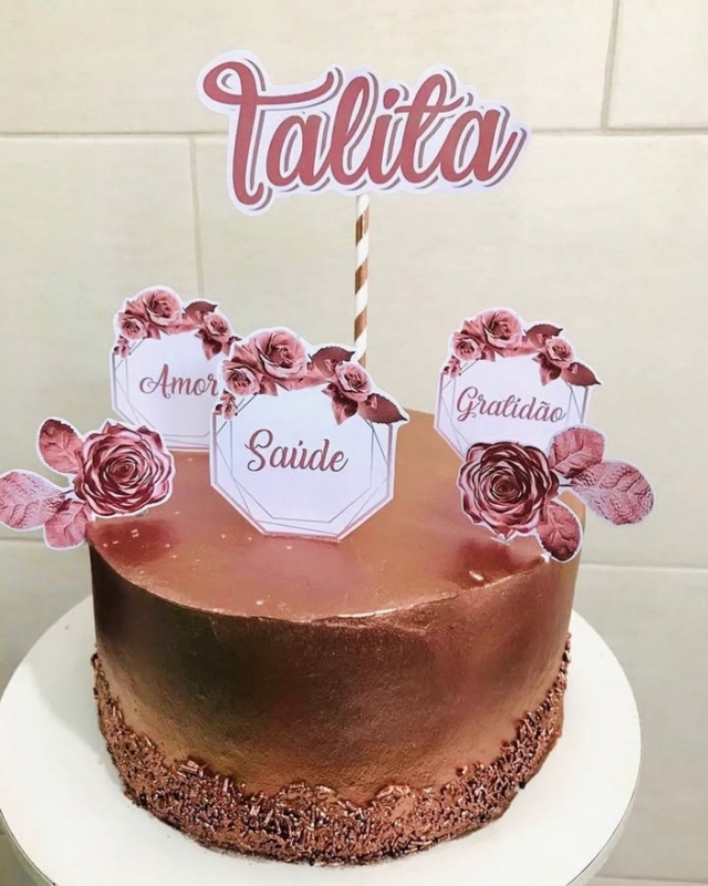 papel para topo de bolo dourado