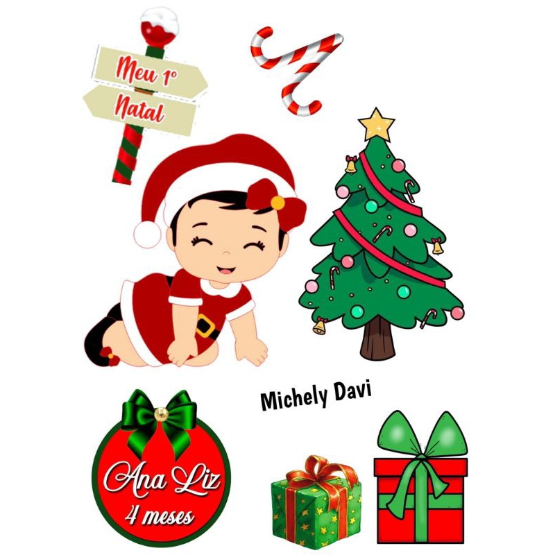 topo de bolo meu primeiro natal para imprimir grátis