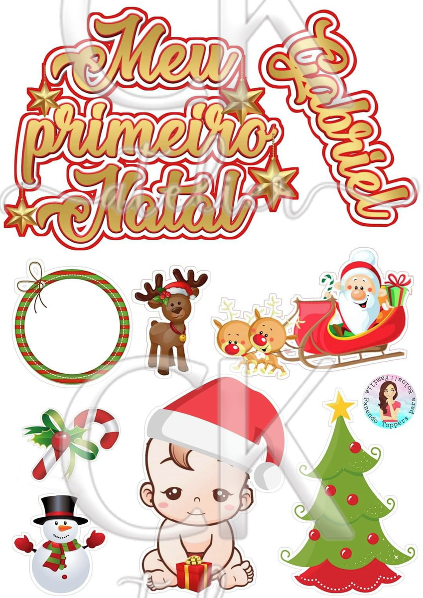 arquivo de corte meu primeiro natal topo de bolo