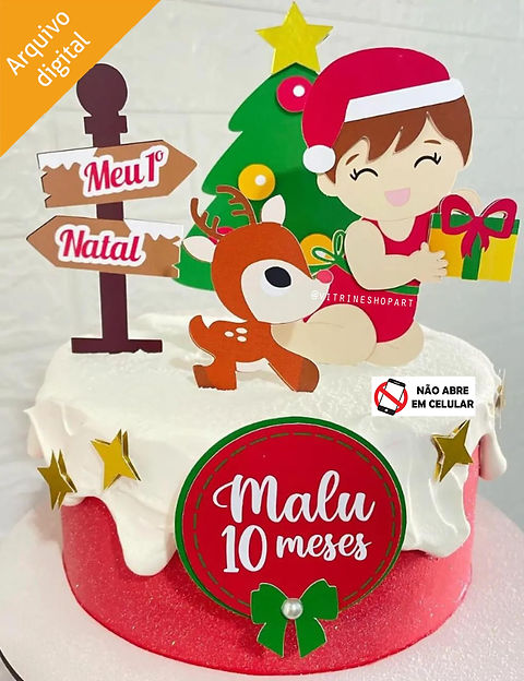 topo de bolo meu primeiro natal png download