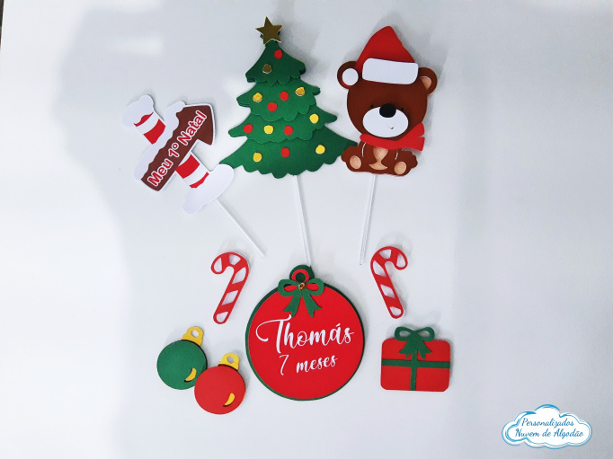 ideias topo de bolo meu primeiro natal