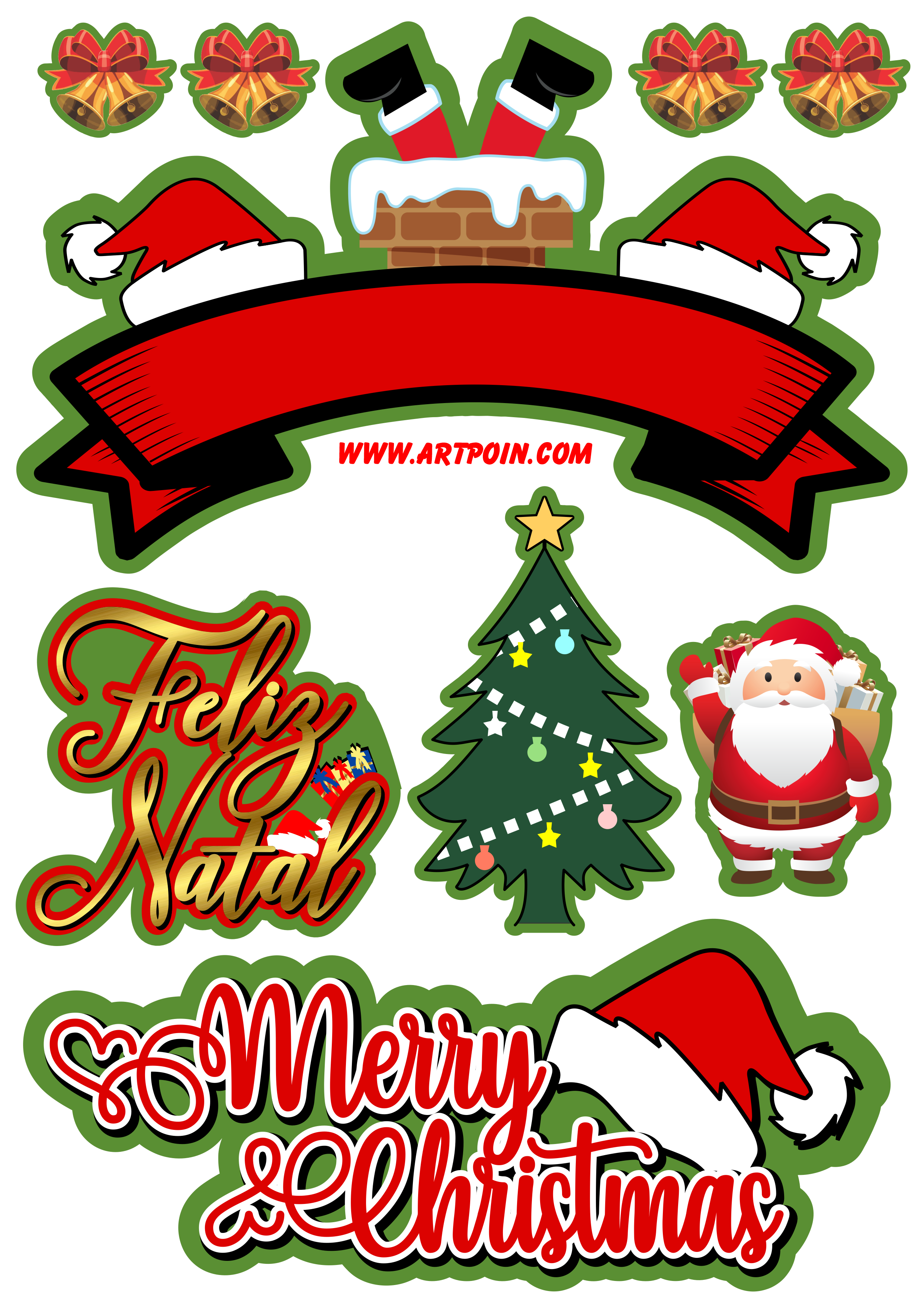 topo de bolo natal infantil
