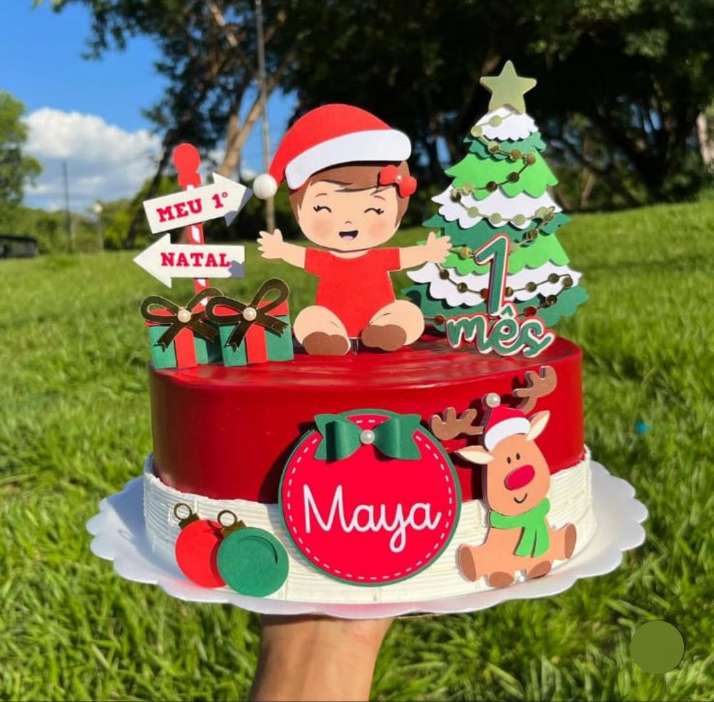 topo de bolo natal comestível