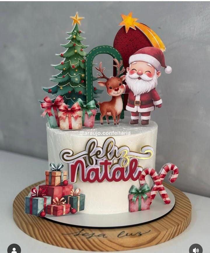 topo de bolo natal com nome