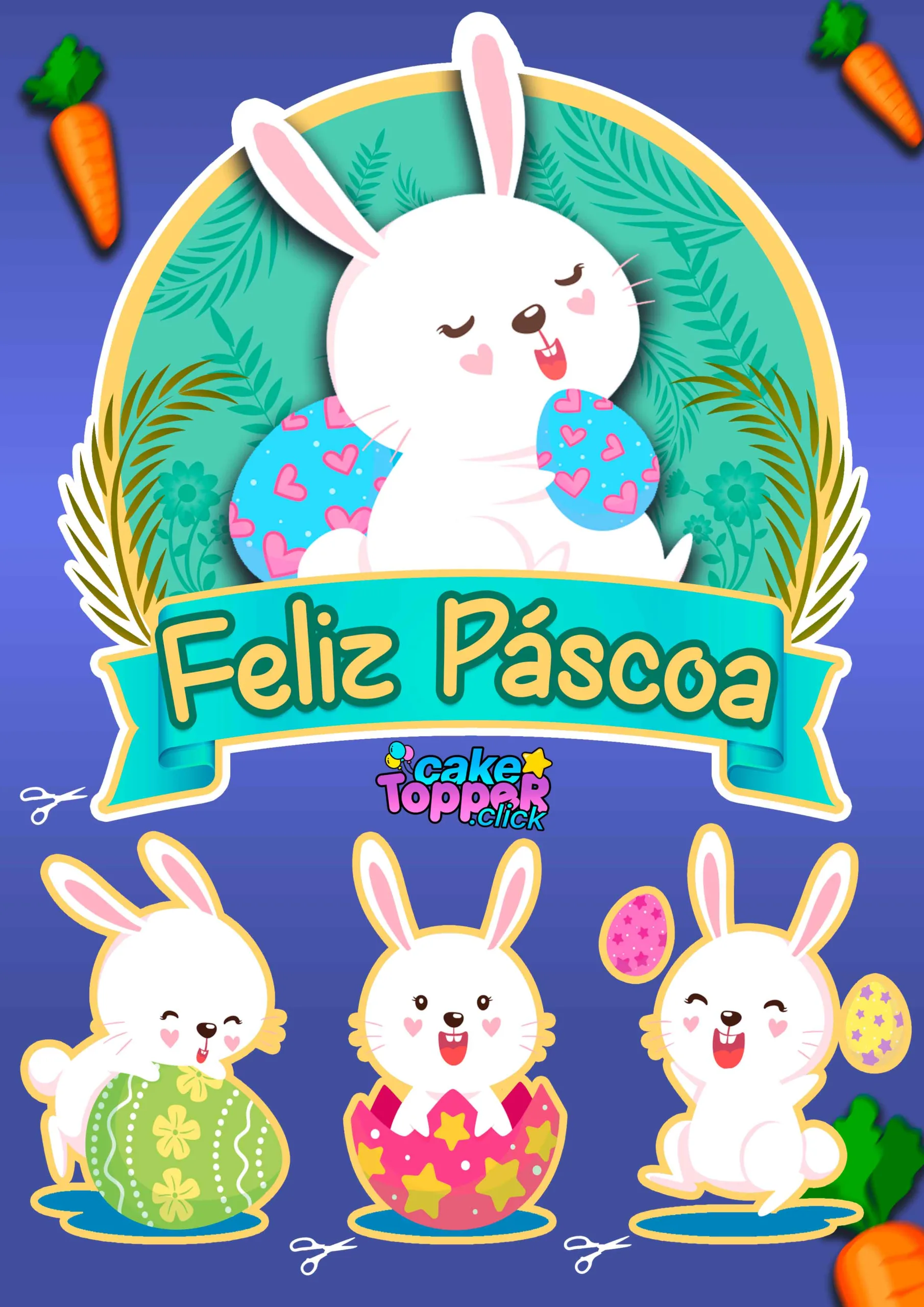 topo de bolo páscoa simples