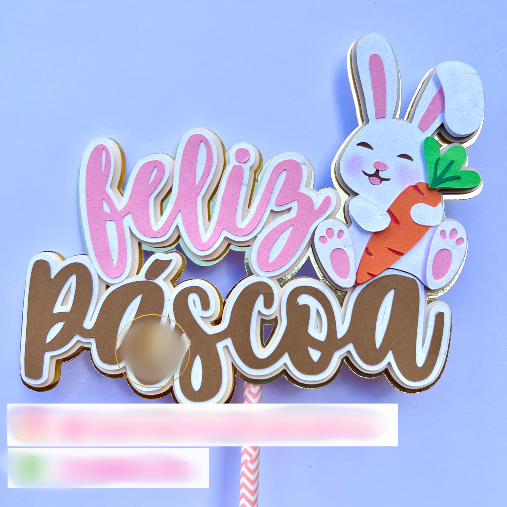 topo de bolo páscoa com nome