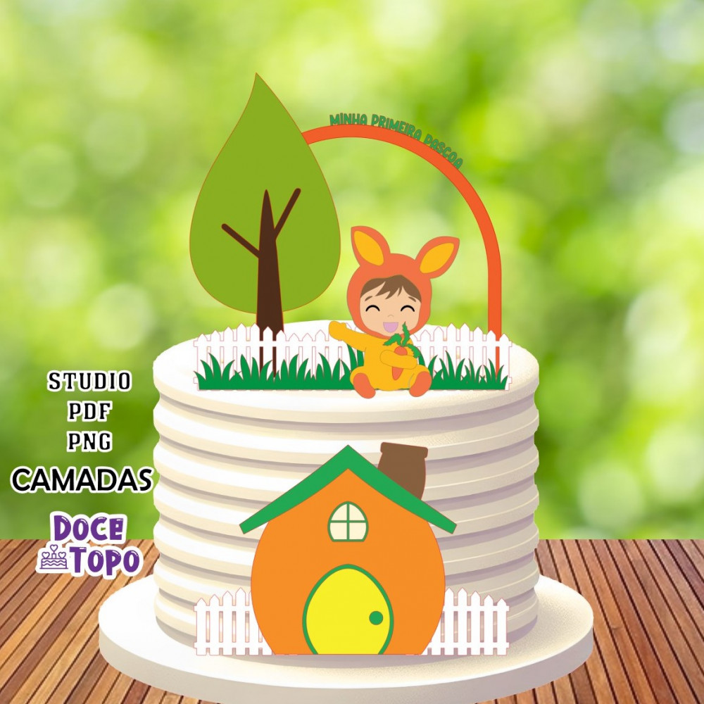 topo de bolo páscoa diy