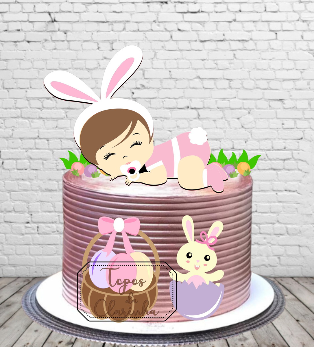 topo de bolo páscoa personalizado
