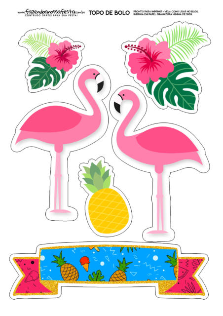 download topo de bolo pool party feminino