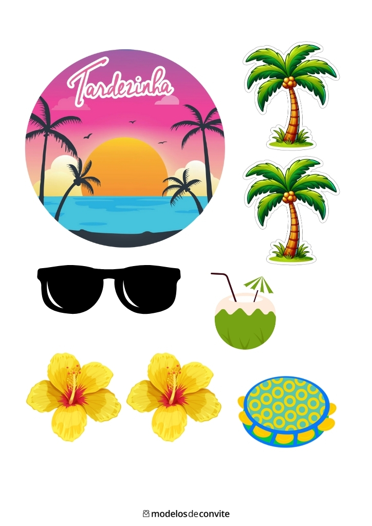 topo de bolo personalizado pool party