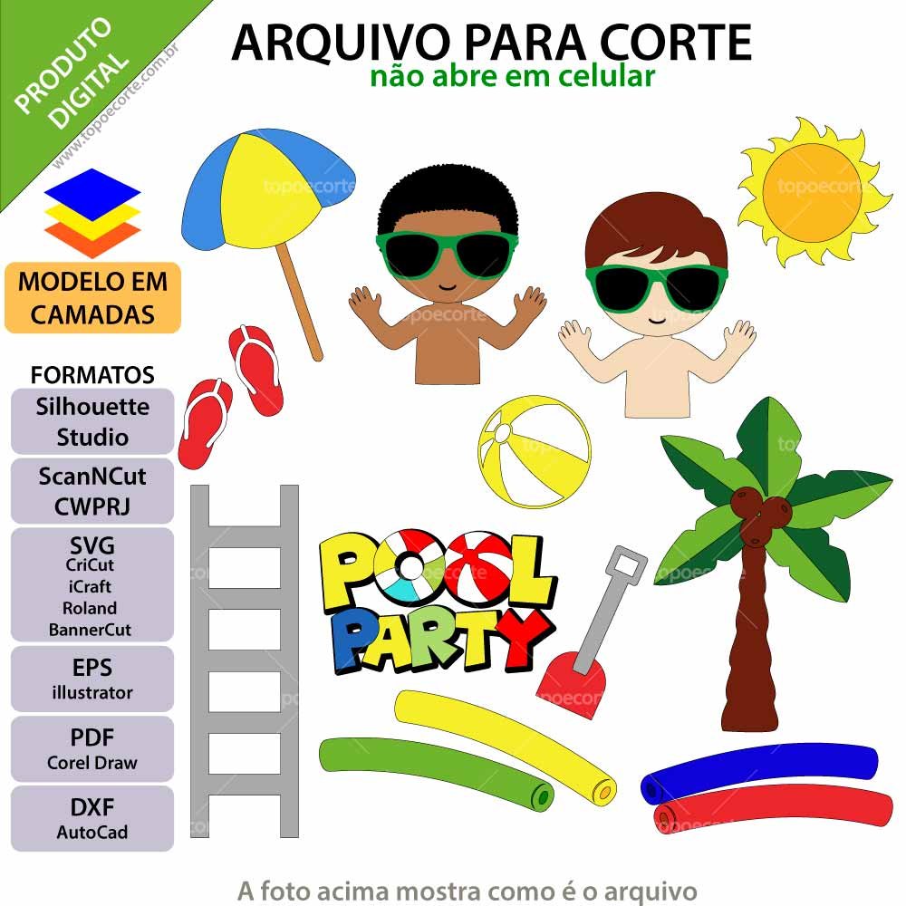 topo pool party para imprimir